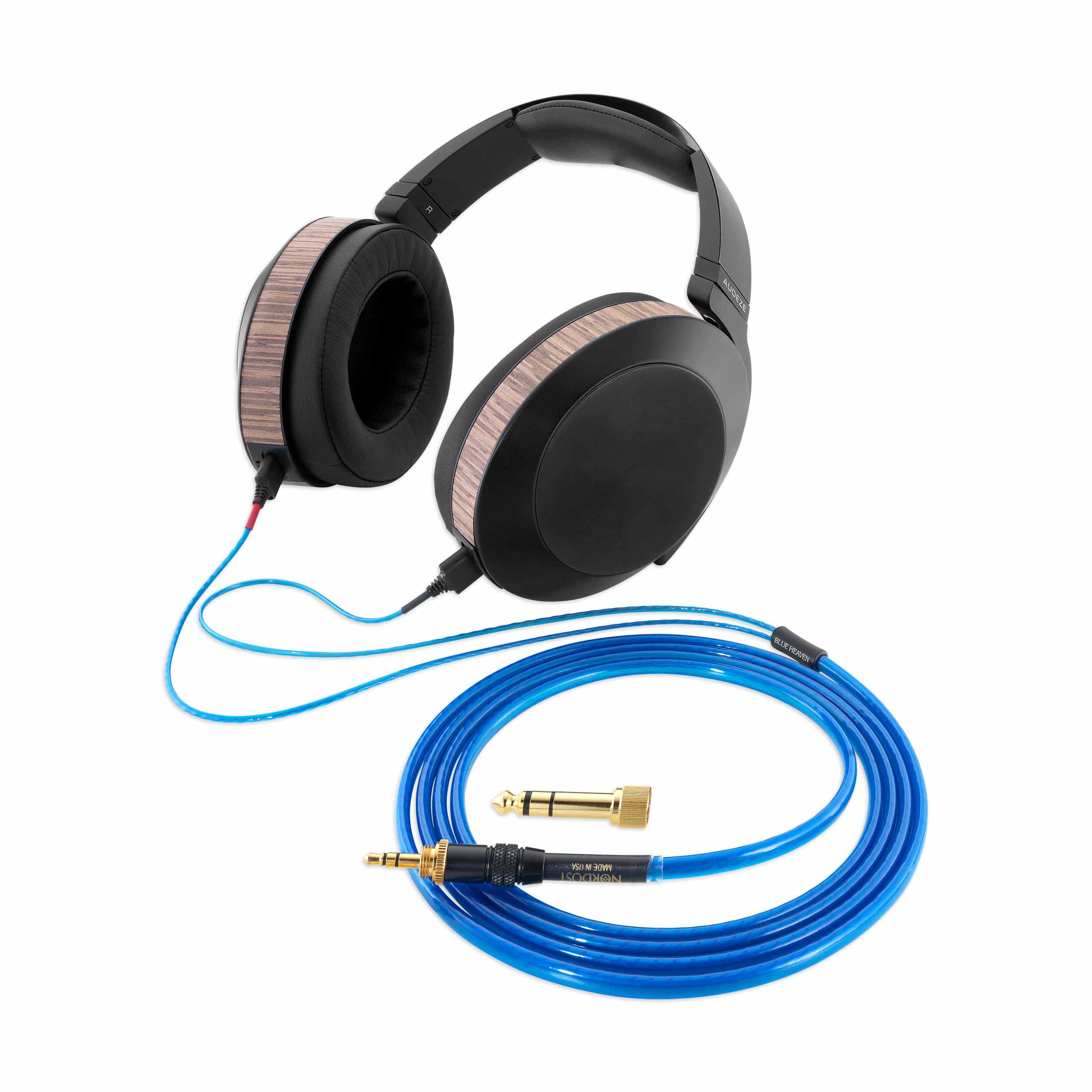 <p align="center">Blue Heaven Headphone Cable w/ AUDEZE EL-8 Headphones</p>
